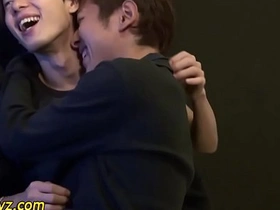 Asian twink's explosive cumshot during masturbation