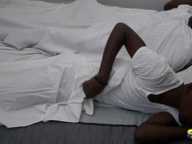 Ebony twink's passionate kisses in the morning