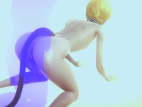 Japanese animated porn featuring a twink femboy engaging in hard sex