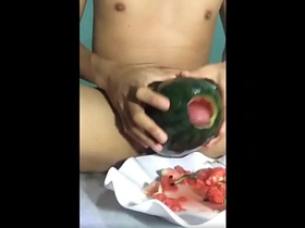 Gay Vietnamese man's solo show with cucumber and facebook live