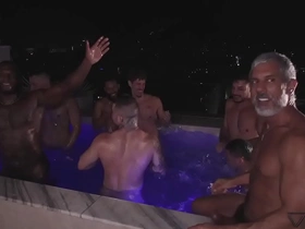 Huge black daddies in gay orgy