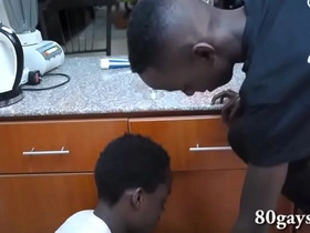 Black twinks David and Eugine enjoy bareback sex