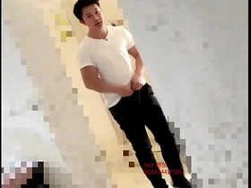 Asian boy cum in toilet