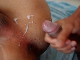 Cute asian twinks on bareback cum