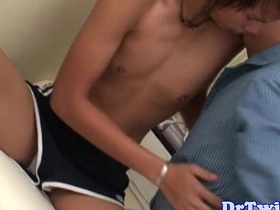 Asian doctor twink sucking patients dick